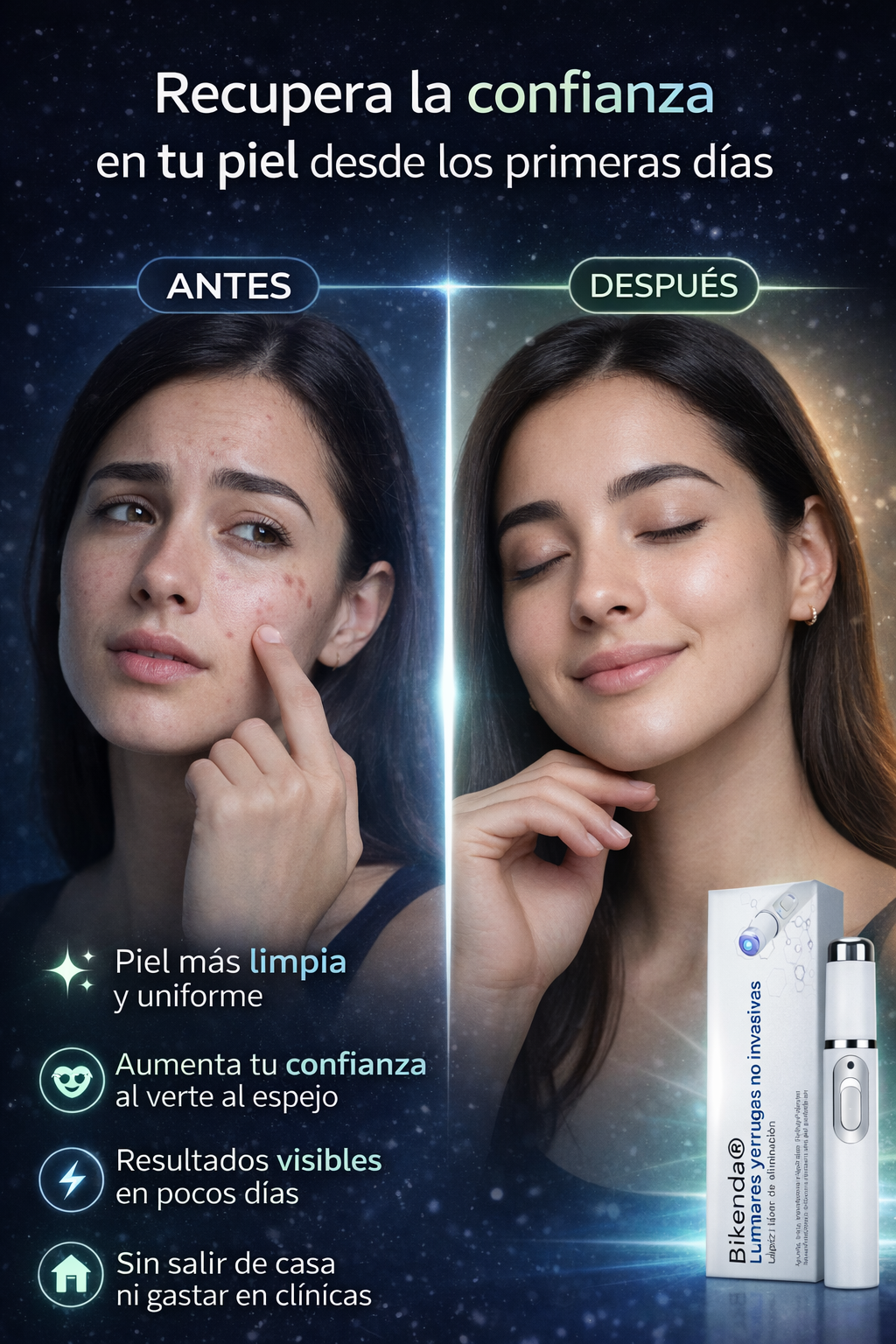 Bikenda®. Láser Portátil – Elimina Verrugas, Lunares y Manchas
