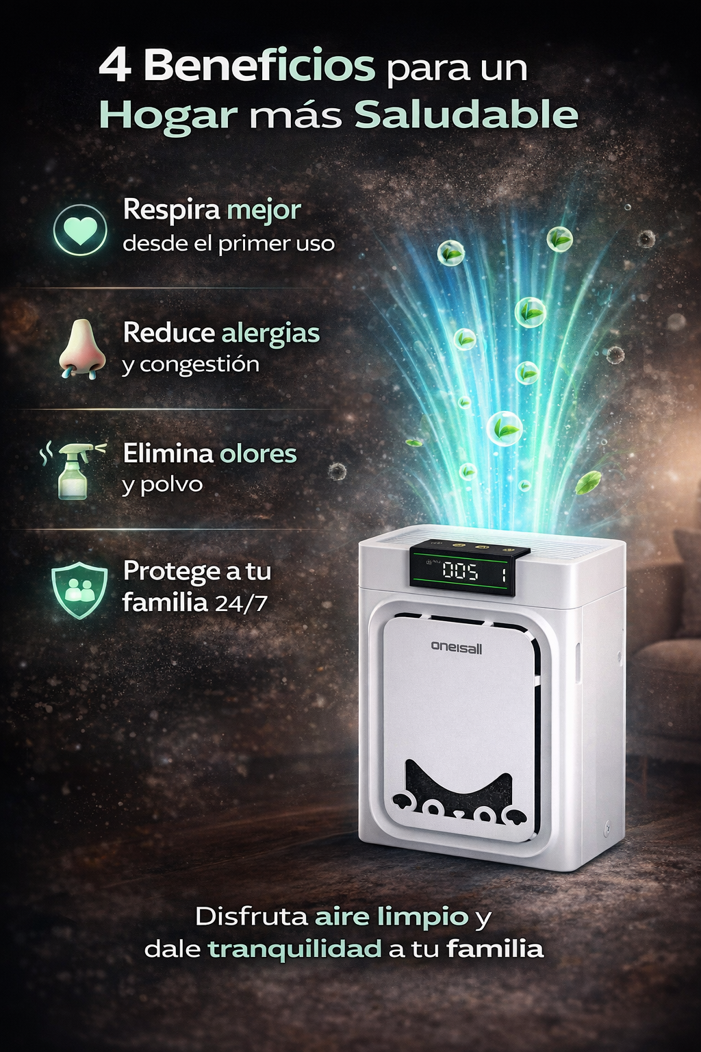 Oneisall ™ - Purificador de aire portatil