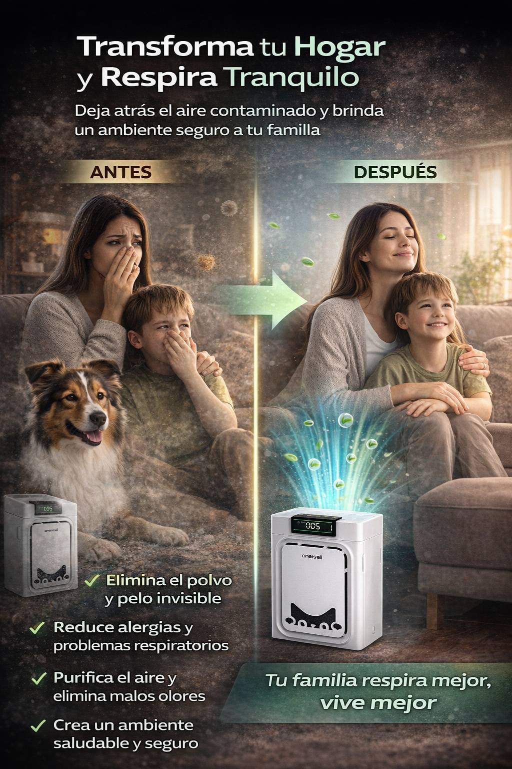 Oneisall ™ - Purificador de aire portatil