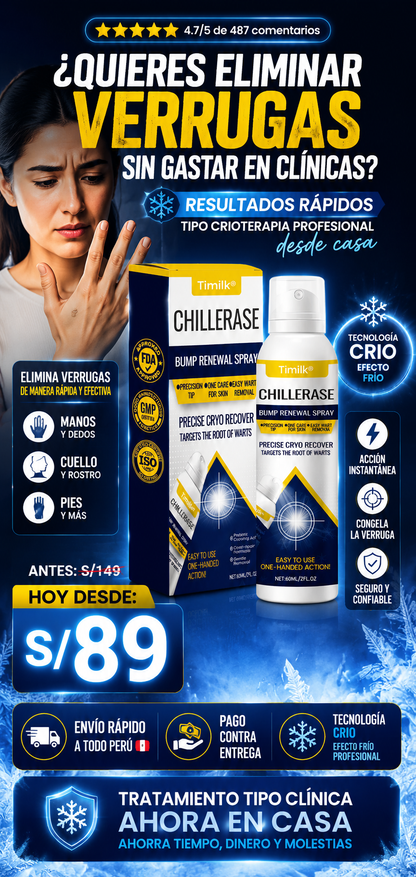 Timilk® ChillErase - Spray congelante eliminador verrugas