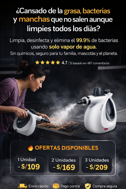 Phueut ™ - Limpiador a vapor portátil presurizado multiusos
